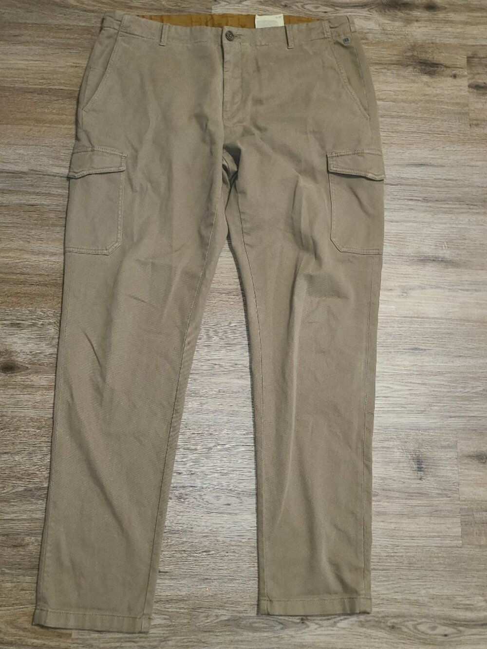 HILTL men 36x32 Beige Stretch slim Cargo Trouser Pants Cotton/ Lyocell EU 52